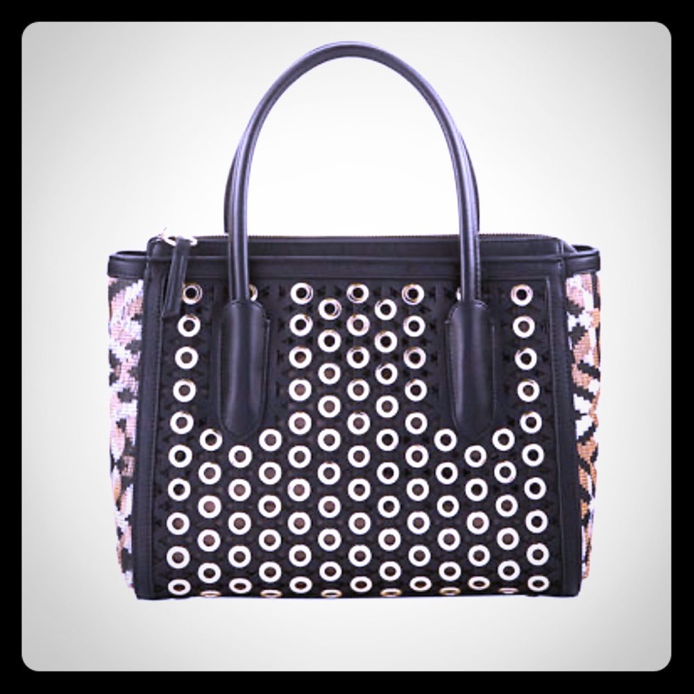 Sam Edelman Ashton Grommets Vegan Satchel Bag